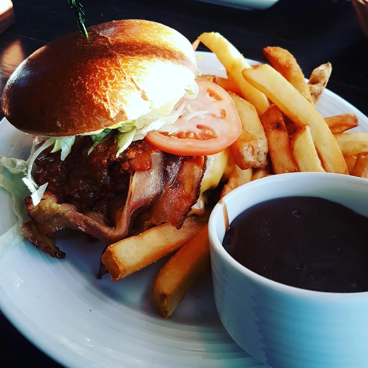 Double Smashed Cheese Burger with Fries and Gravy