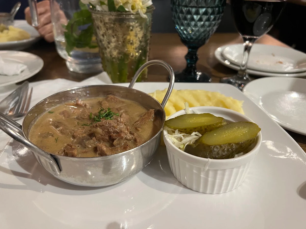 Beef Stroganoff with French Fries