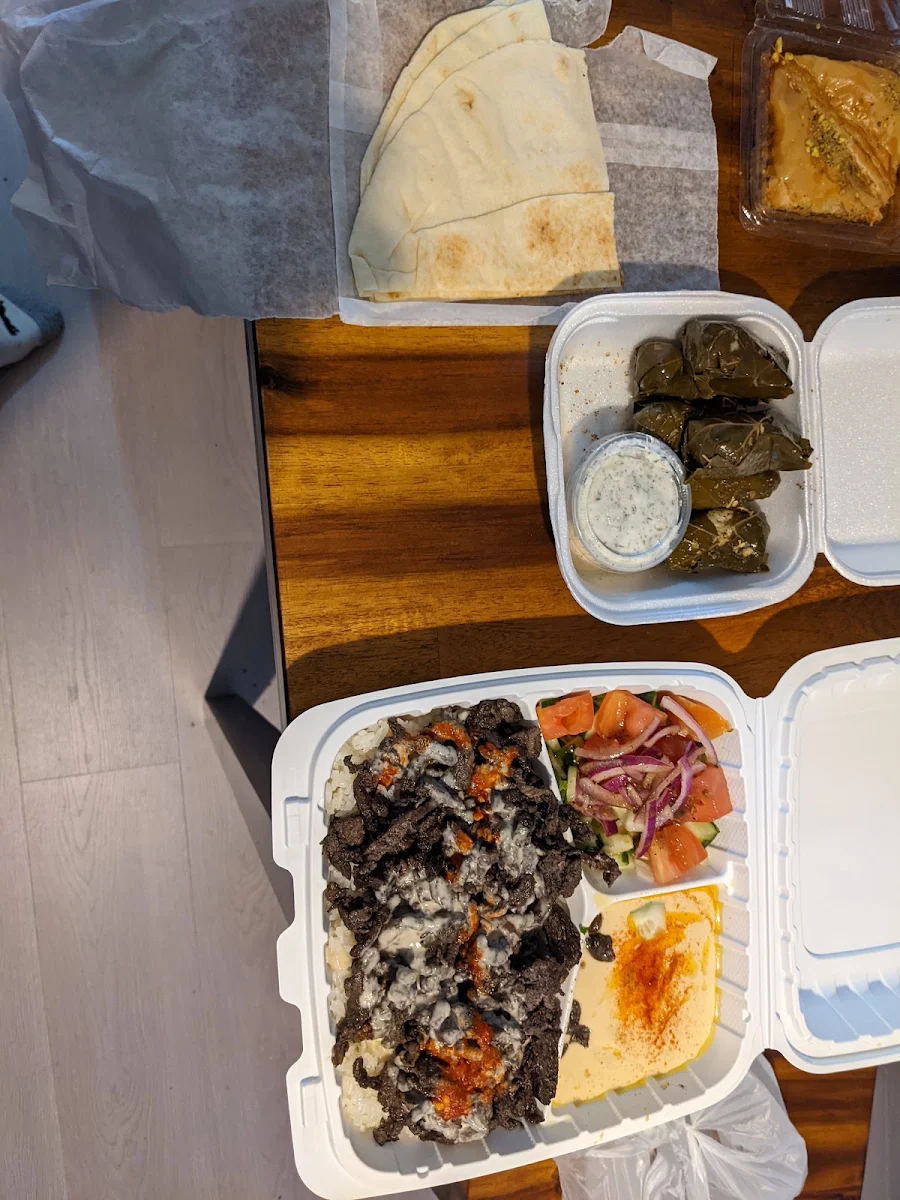 Dolma Rice Stuffed Grape Leaves Lamb Shawarma