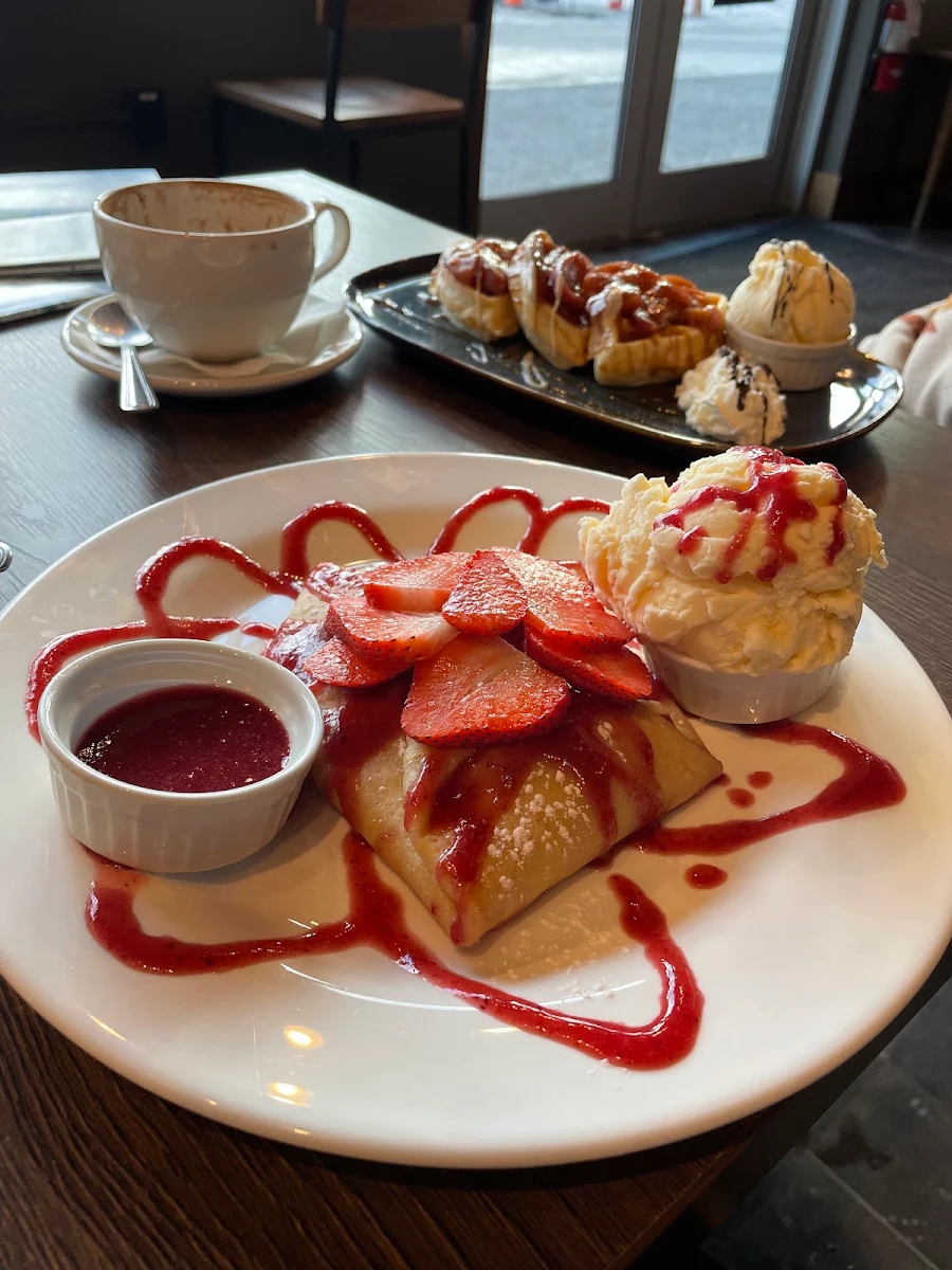 Strawberry Cheesecake Crepe with Ice Cream