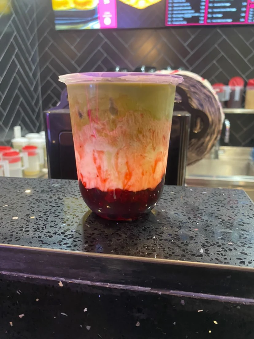 Strawberry Iced Matcha Milk Tea