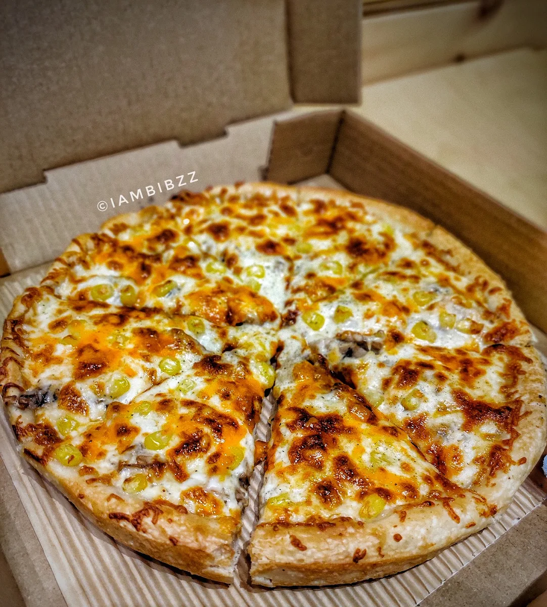 Mushroom and Cheese Corn Pizza, Pizza Shab