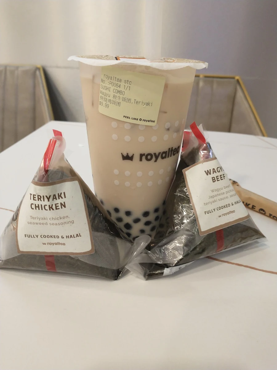Original Bubble Milk Tea and Onigiri
