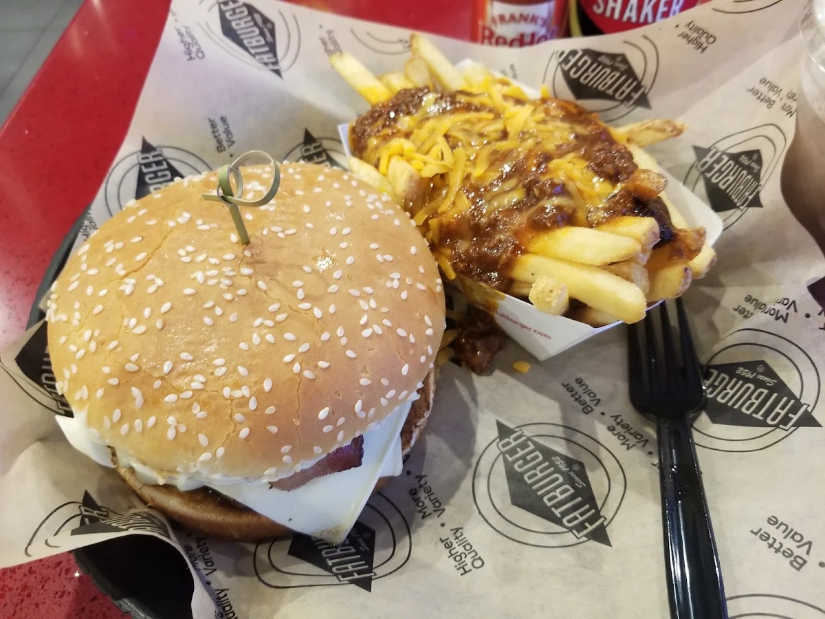 Hawaiian Burger Chilli Fries and Chocolate Ice Cream Shake