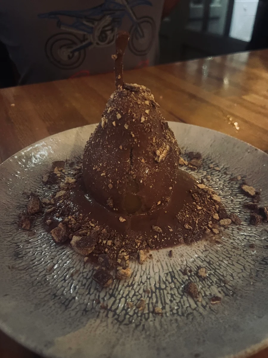 Poached Pear with Chocolate