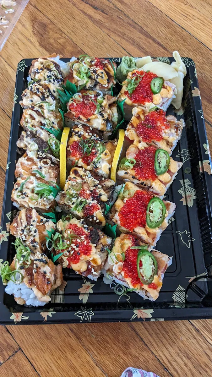 Special Unagi Tuna Lover Torched Rolls and a Volcano Roll