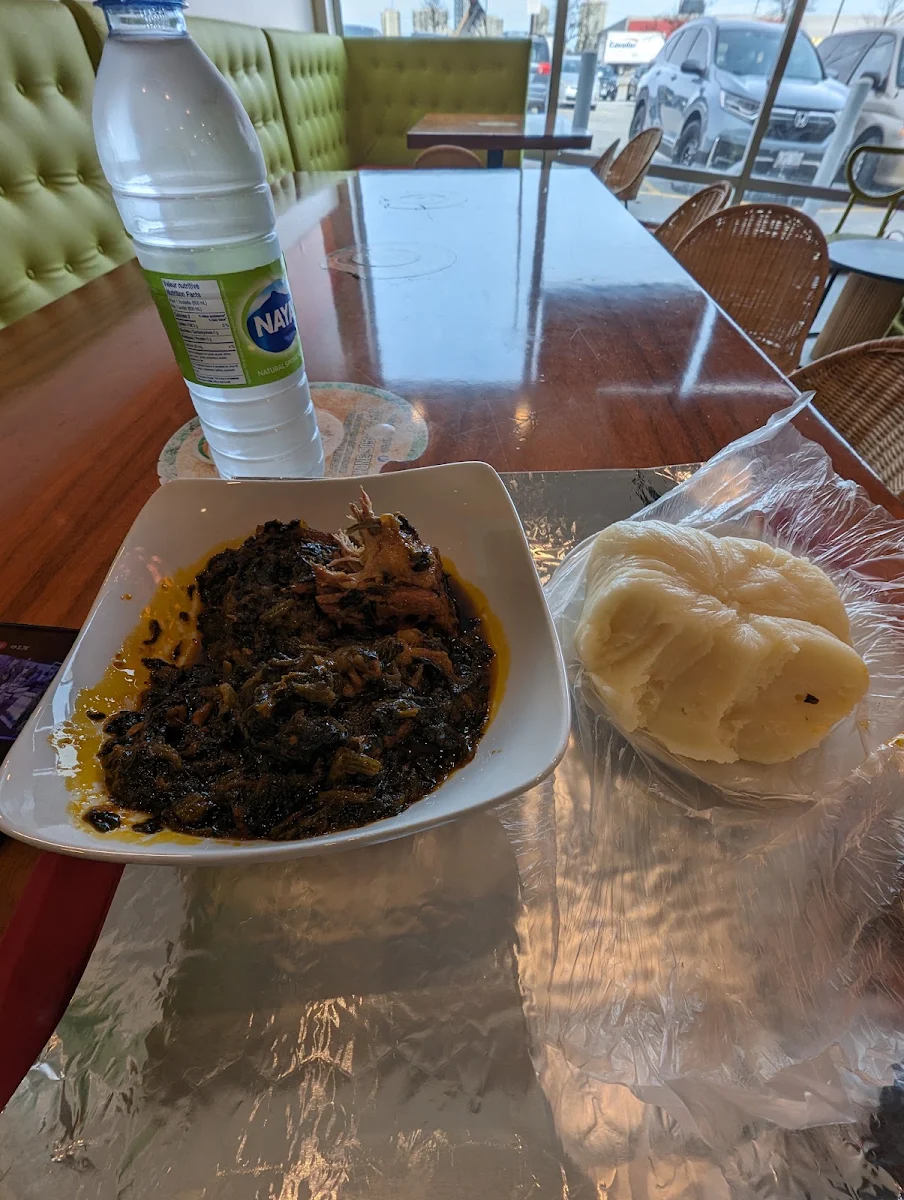 Poundo and Vegetable Soup