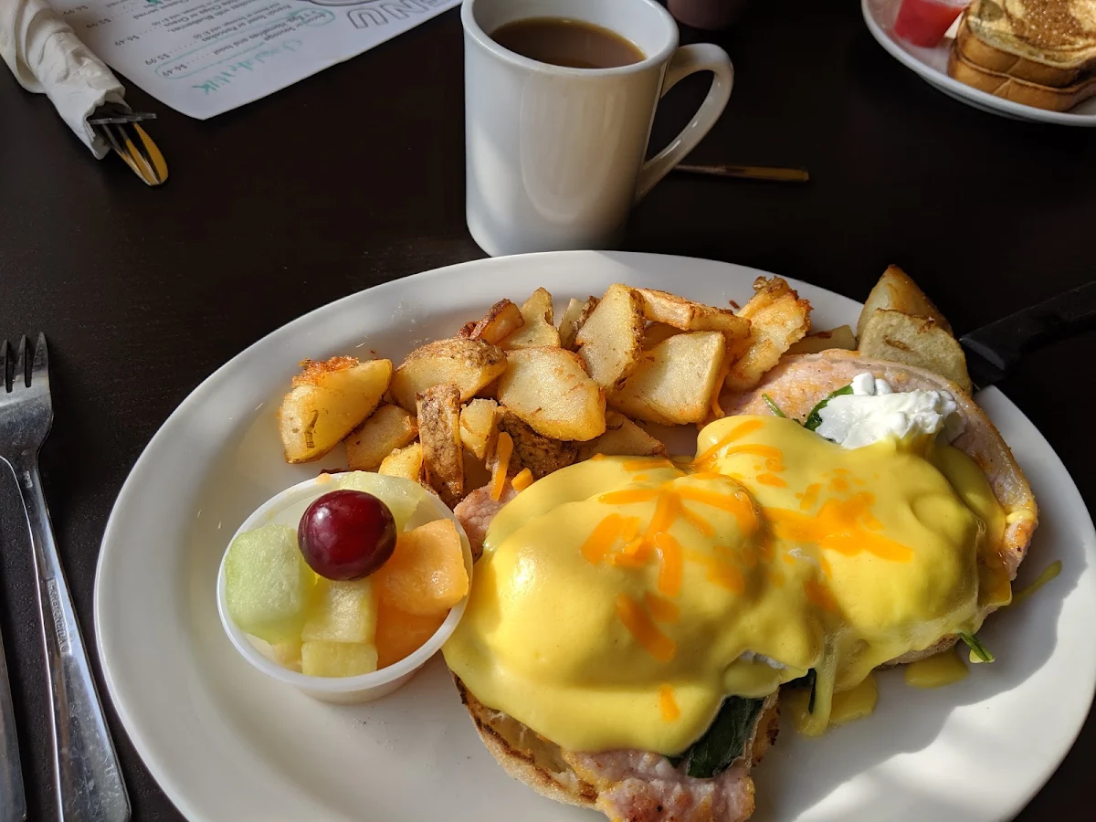 Peameal and Spinach Eggs Benedict