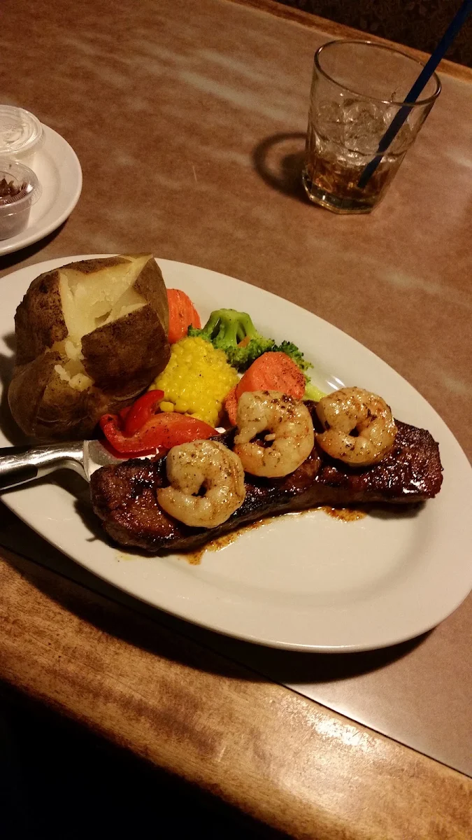 Steak and Lobster Tail with Roasted Potatoes