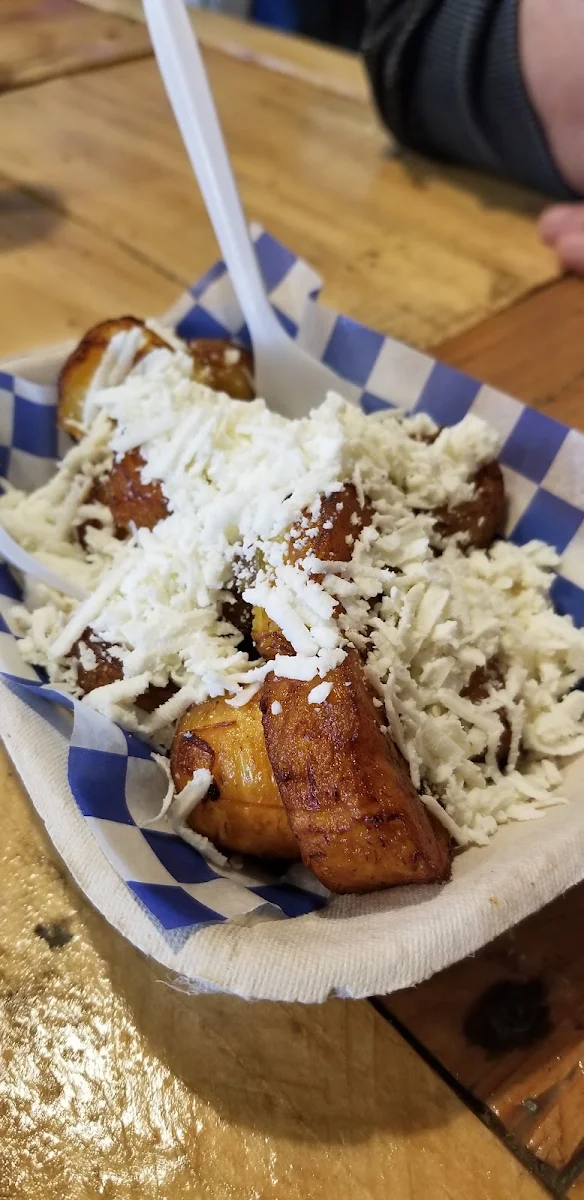 Naturally Sweet Fried Plantains Topped with Feta Cheese