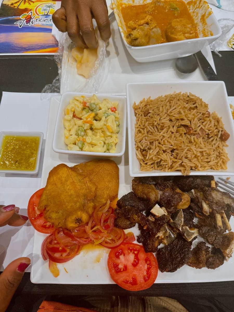 Rice with Beans and Fried Goat