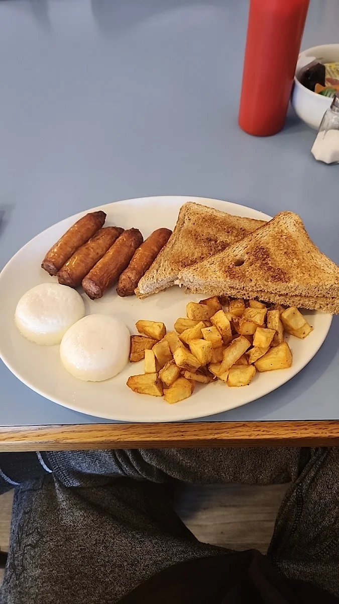2 Eggs with Sausage Hash Browns and Toast