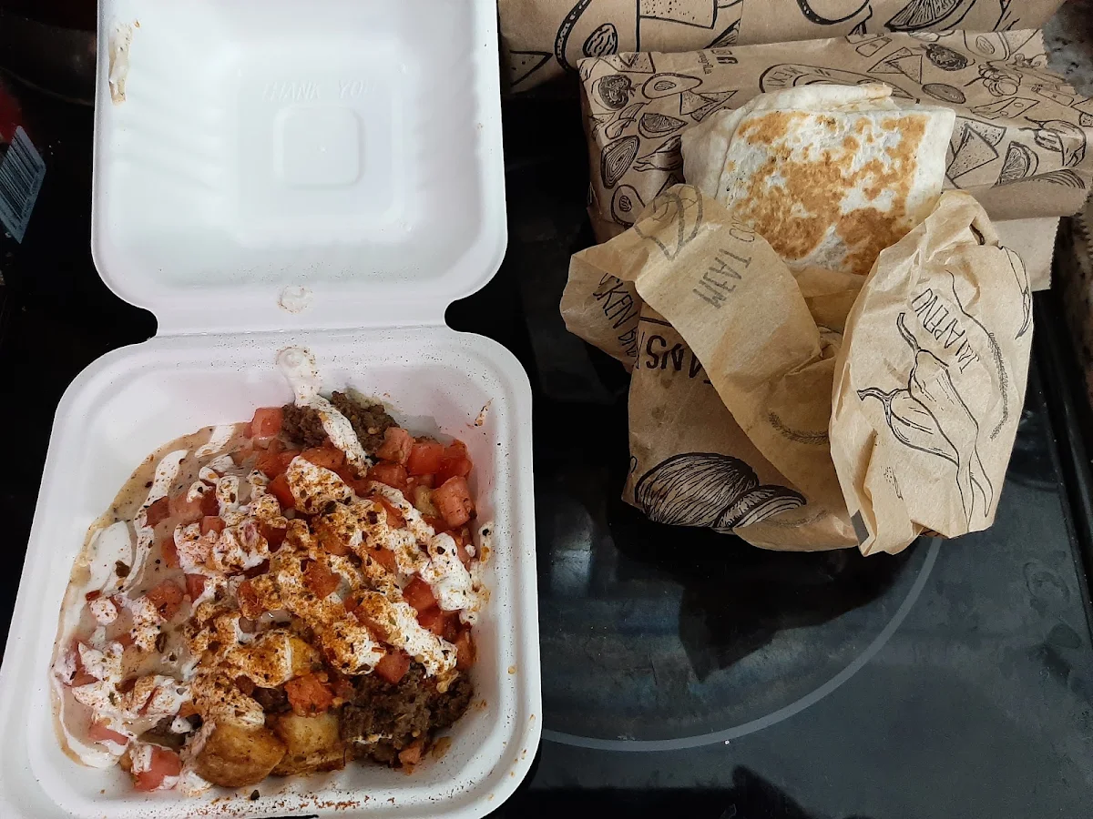Fiesta Potatoes and Beef Burrito
