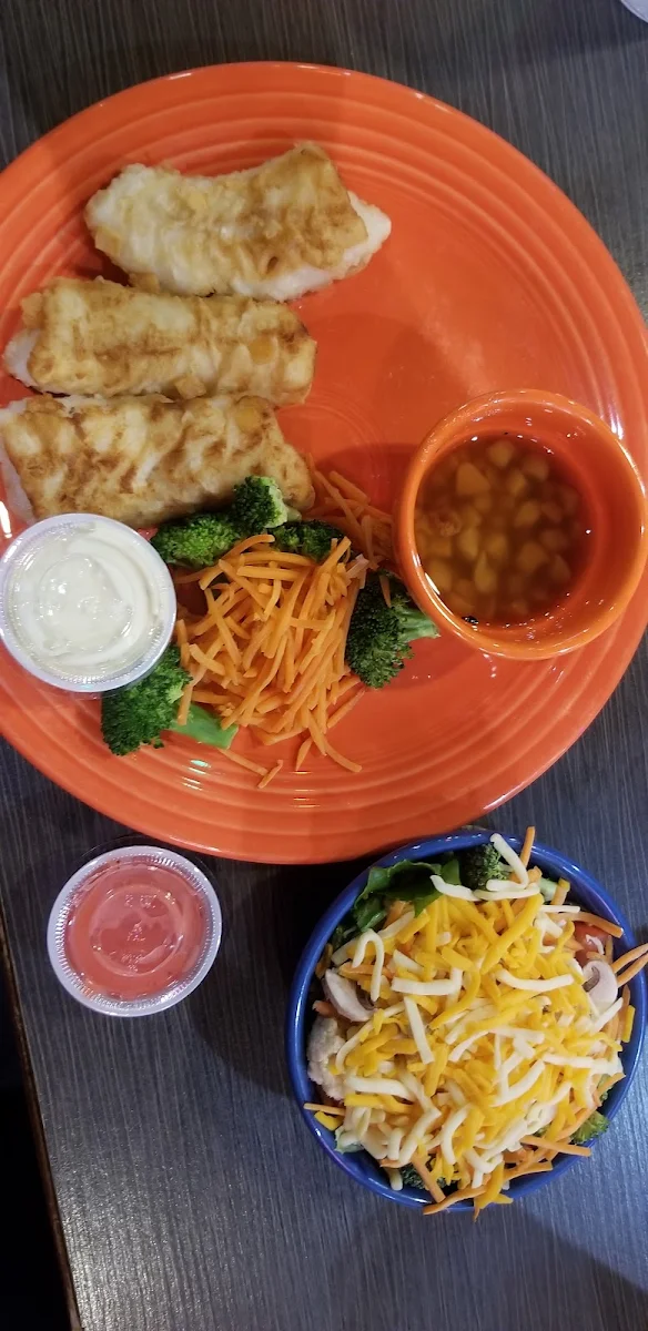 Pan Fried Cod with Salad, Jungle Jim's Eatery