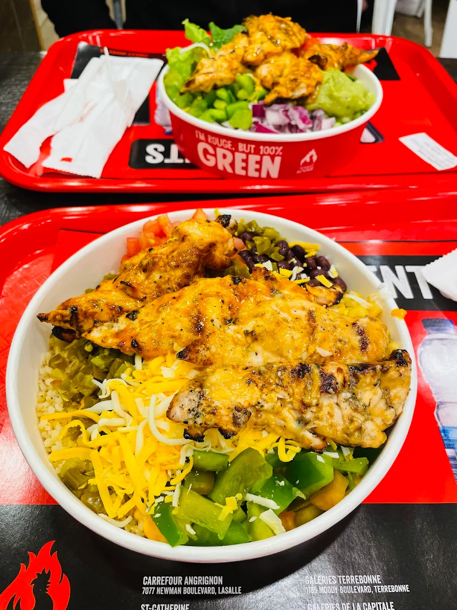 BBQ Chicken with Brown Rice and Salads