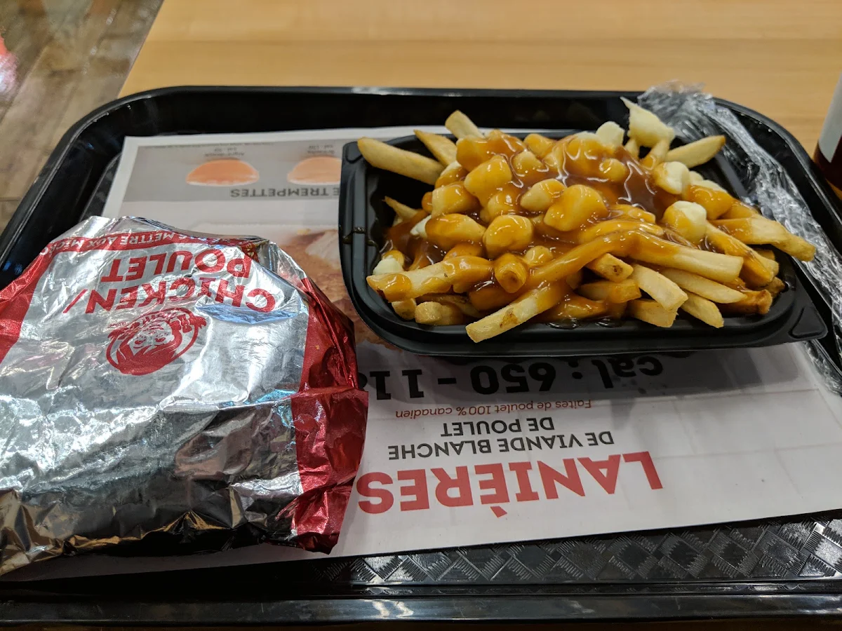 Chicken Burger and a Poutine