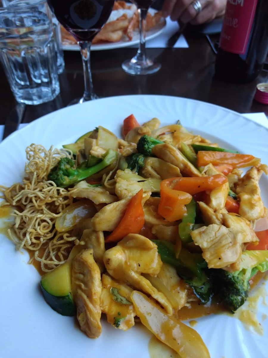 Chicken Satay with Crispy Noodles