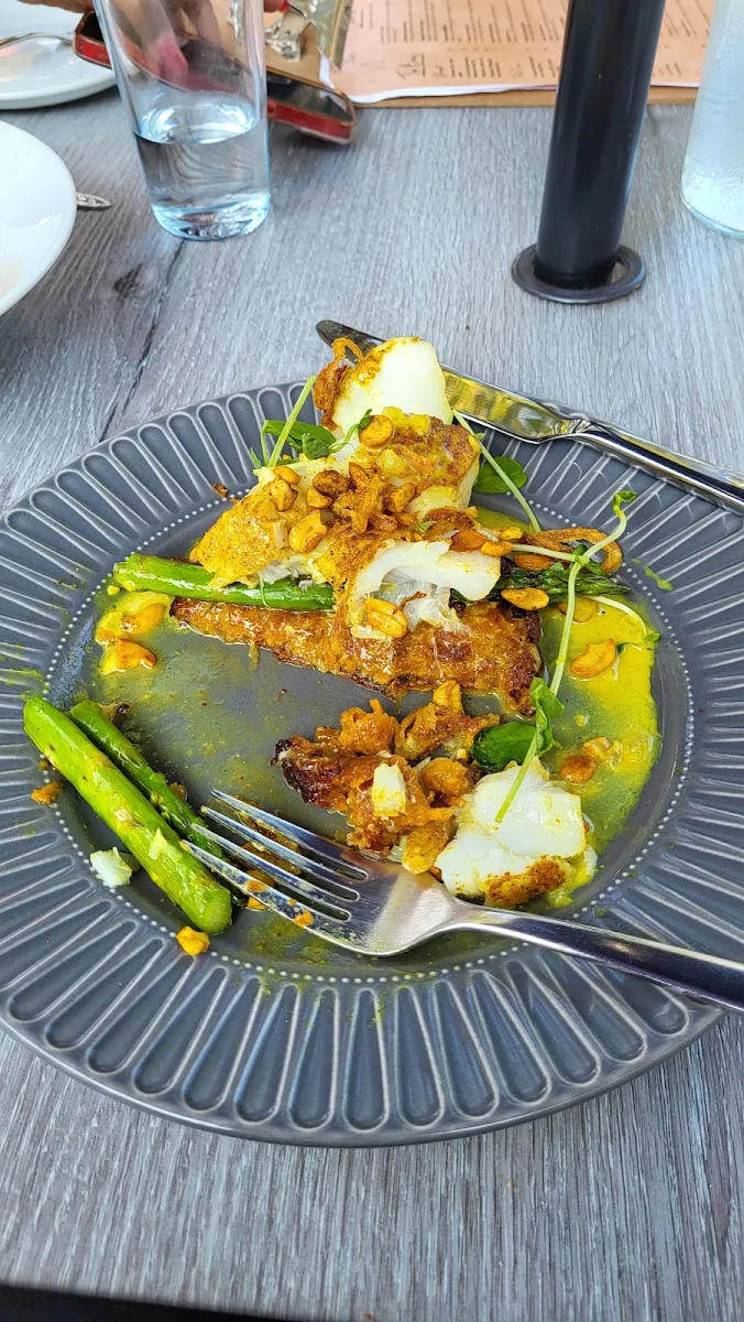 Cod on Sweet Potato Bed with a Light Curry
