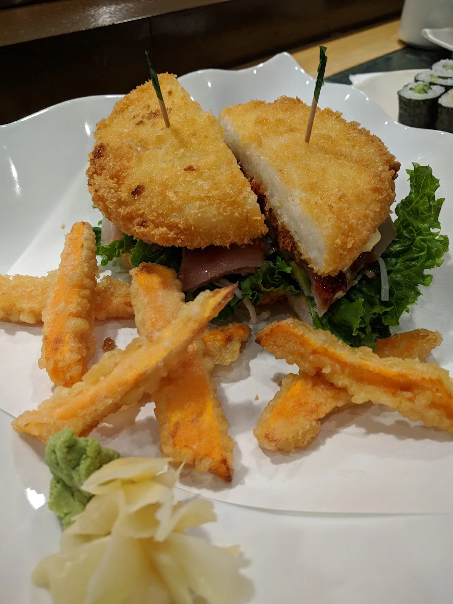 Tuna Sushi Burger with Yam Fries