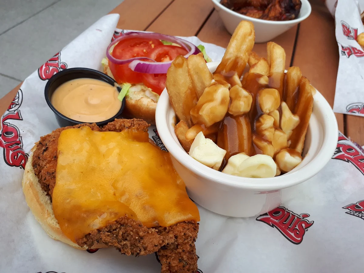 Chicken Burger with Poutine
