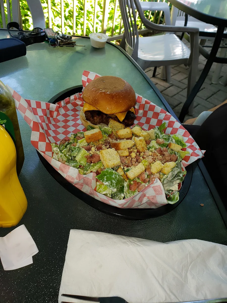 Grand Slam Burger with Caesar Side Salad