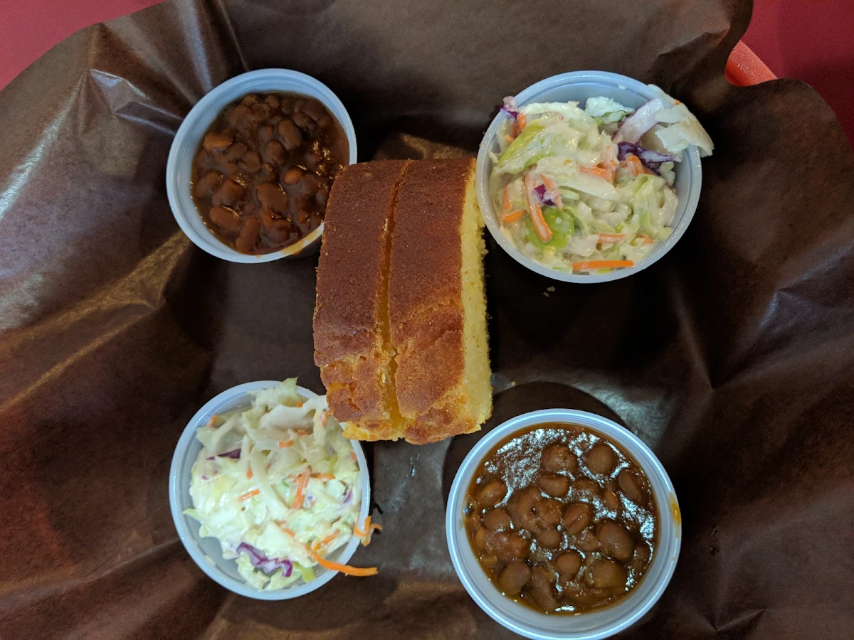 Cole Slaw Beans and Corn Bread