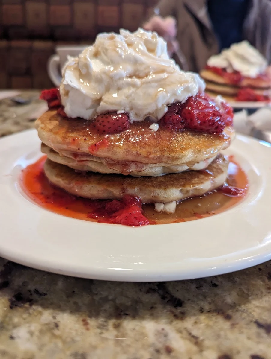 Strawberry Pancakes with Whip Cream