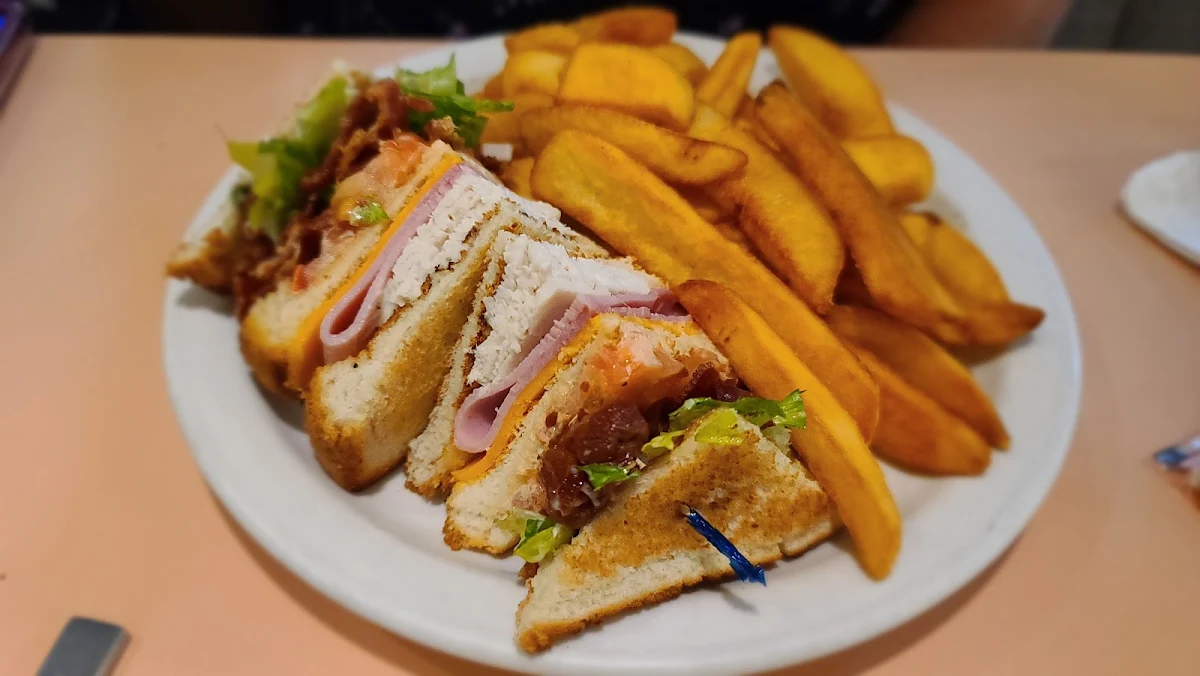 Club Sandwich and Fries