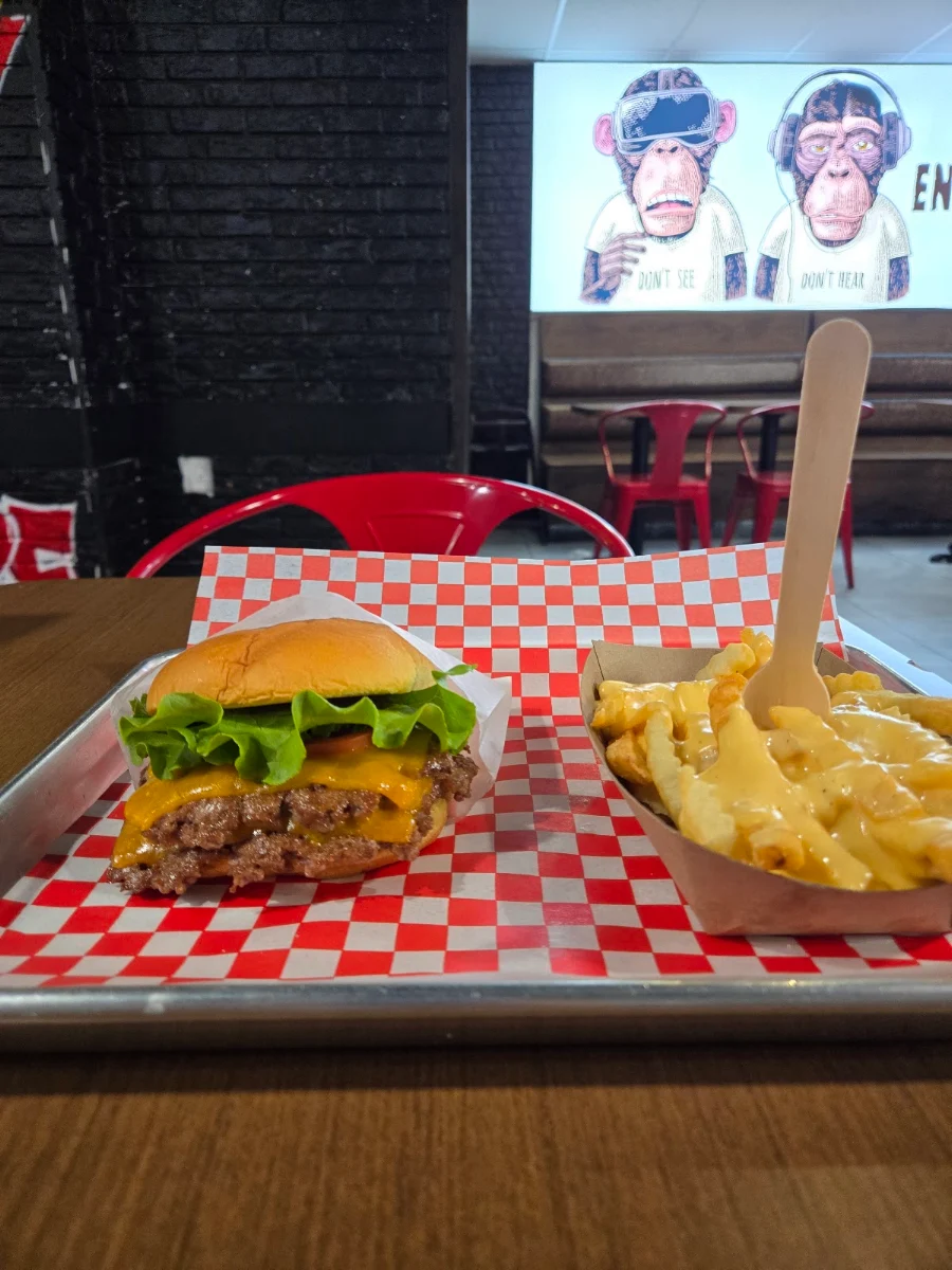 Double Cheeseburger and Cheese Fries