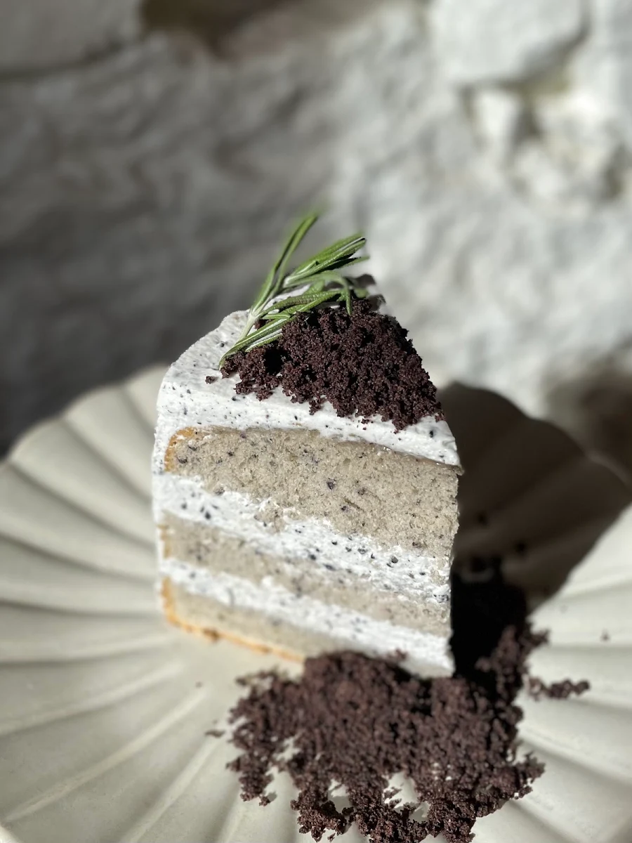 Black Sesame Cake Slice