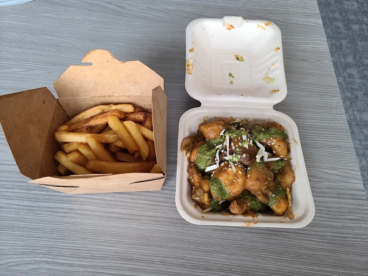 Honey Chilli Cauliflower and Garlic Fries