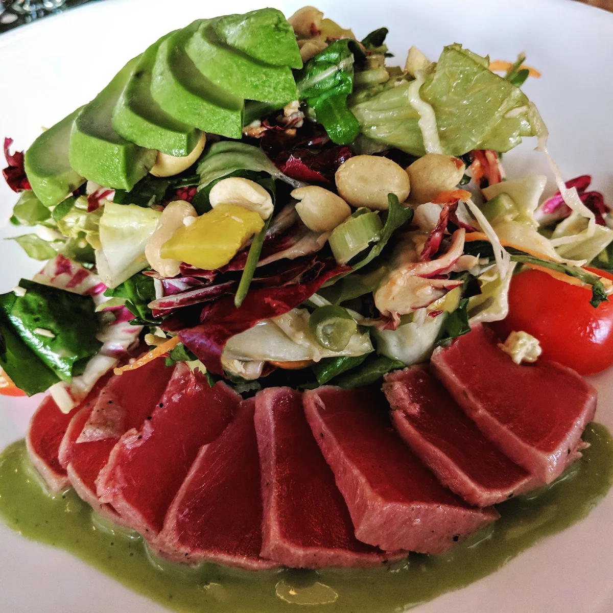 Yellowfin Tuna Salad with Avocado Slices