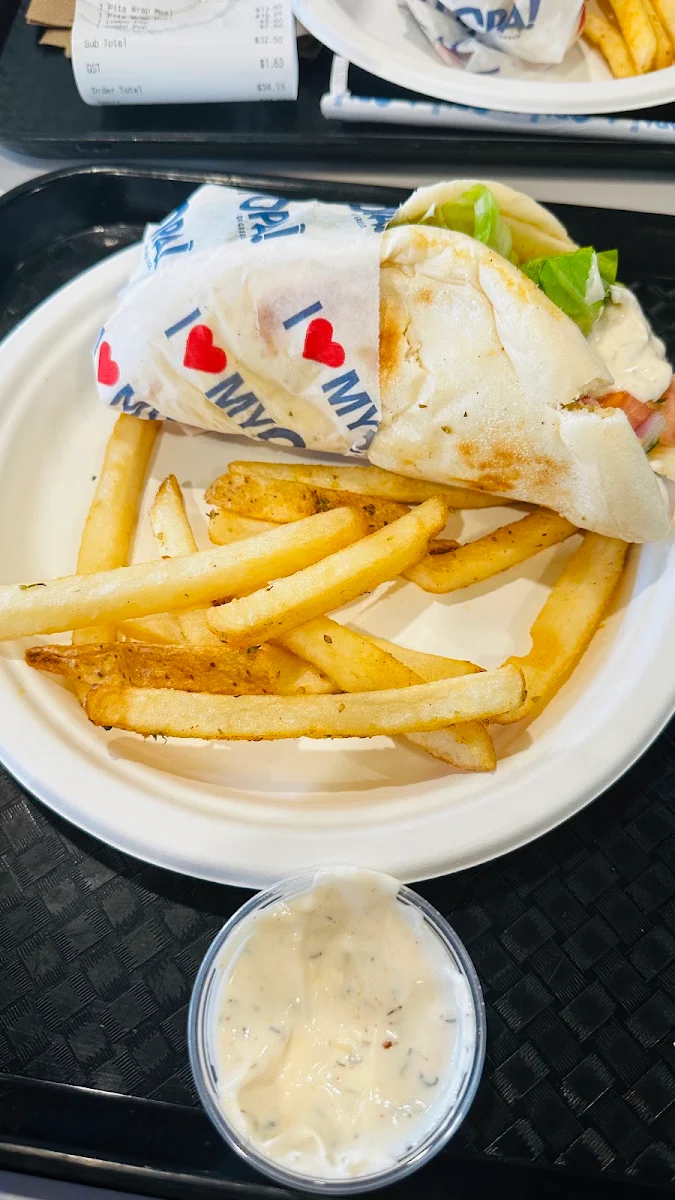 French Fries and Pita Wrap