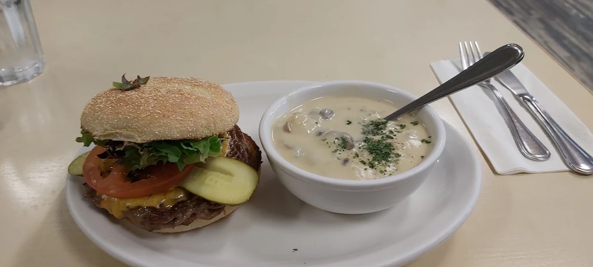 Cheese Burger with Cream of Mushrooms Soup