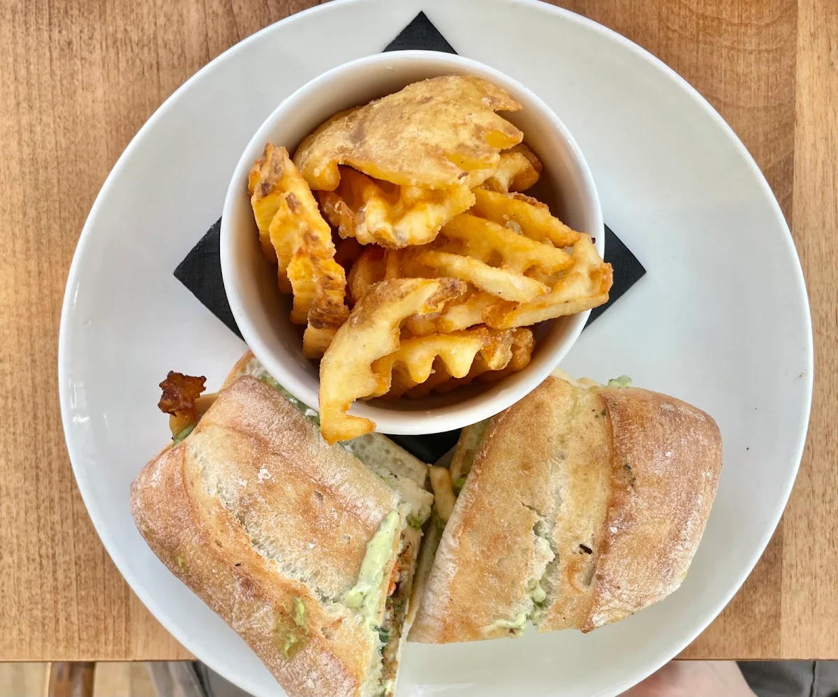 Balsamic Chicken Sandwich with Waffle Fries