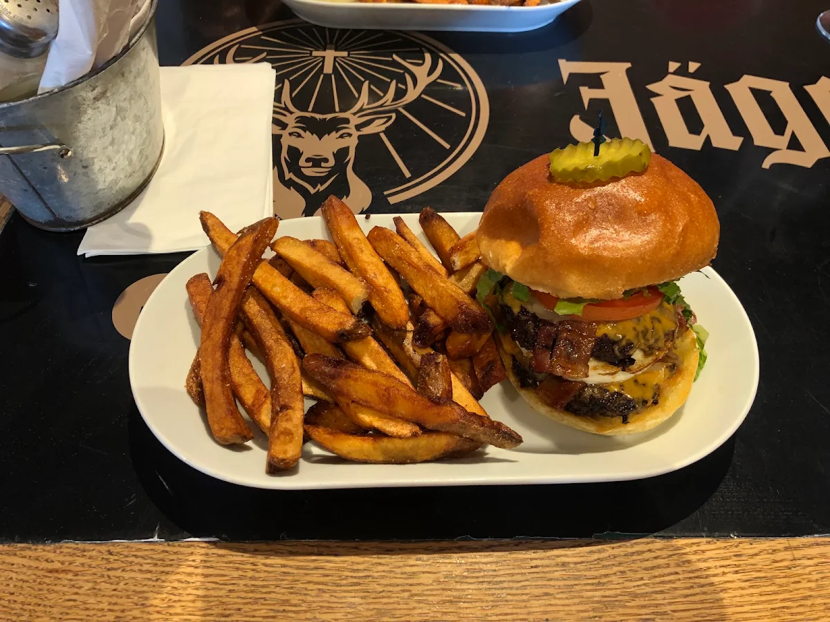 Hangover Burger with French Fries