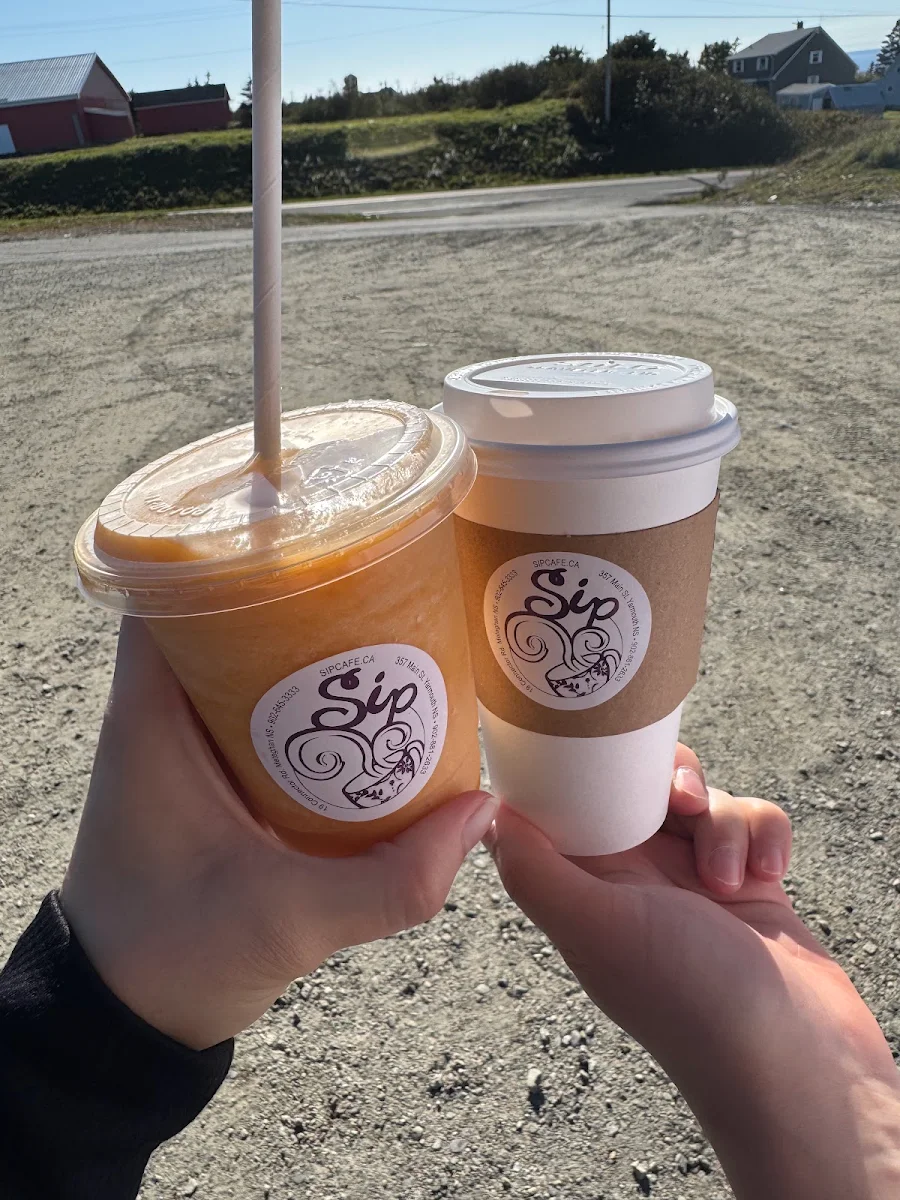 Peach Smoothie and Coffee