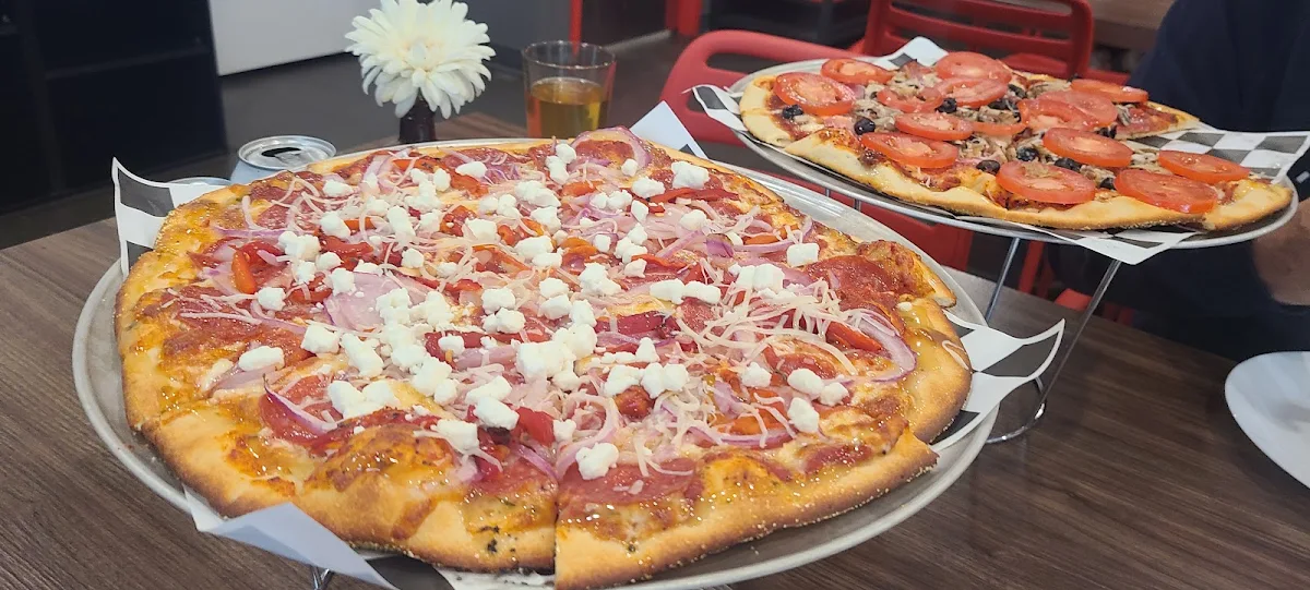 Pepperoni Onion Pepper Goat Cheese Pizza
