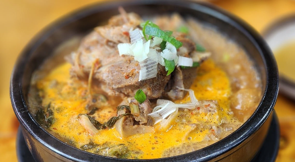Pork Bone Soup Spicy Home Style with Potato and Many Vegetables Highly Nutritious Meal