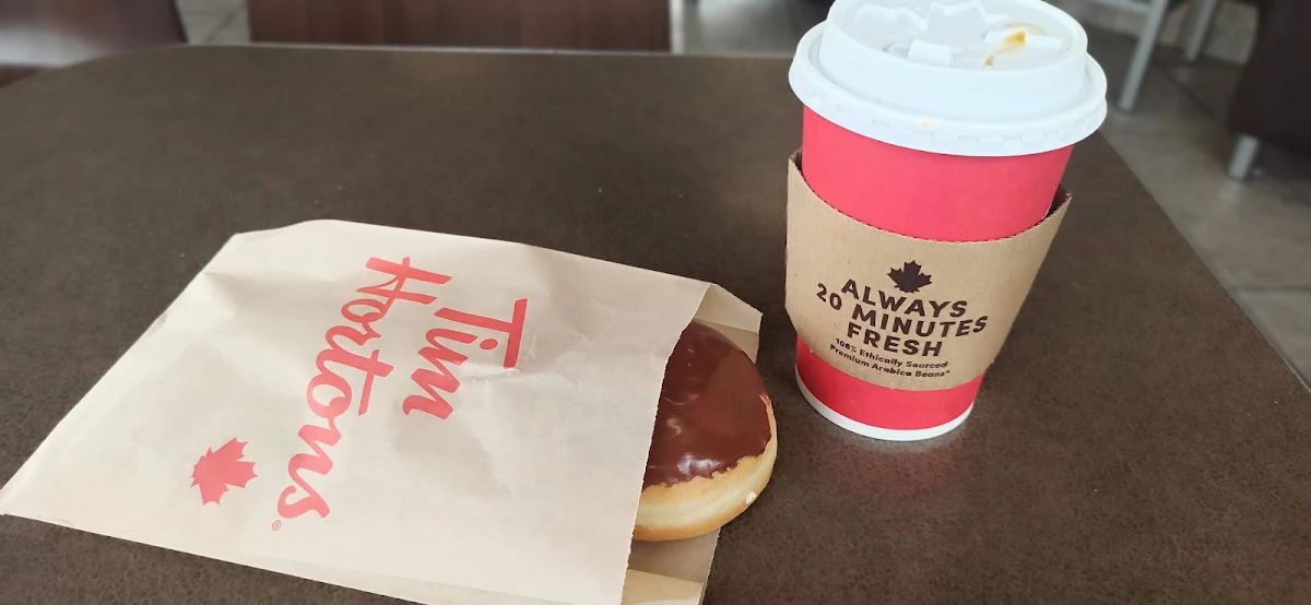 Boston Cream Doughnut and Black Coffee