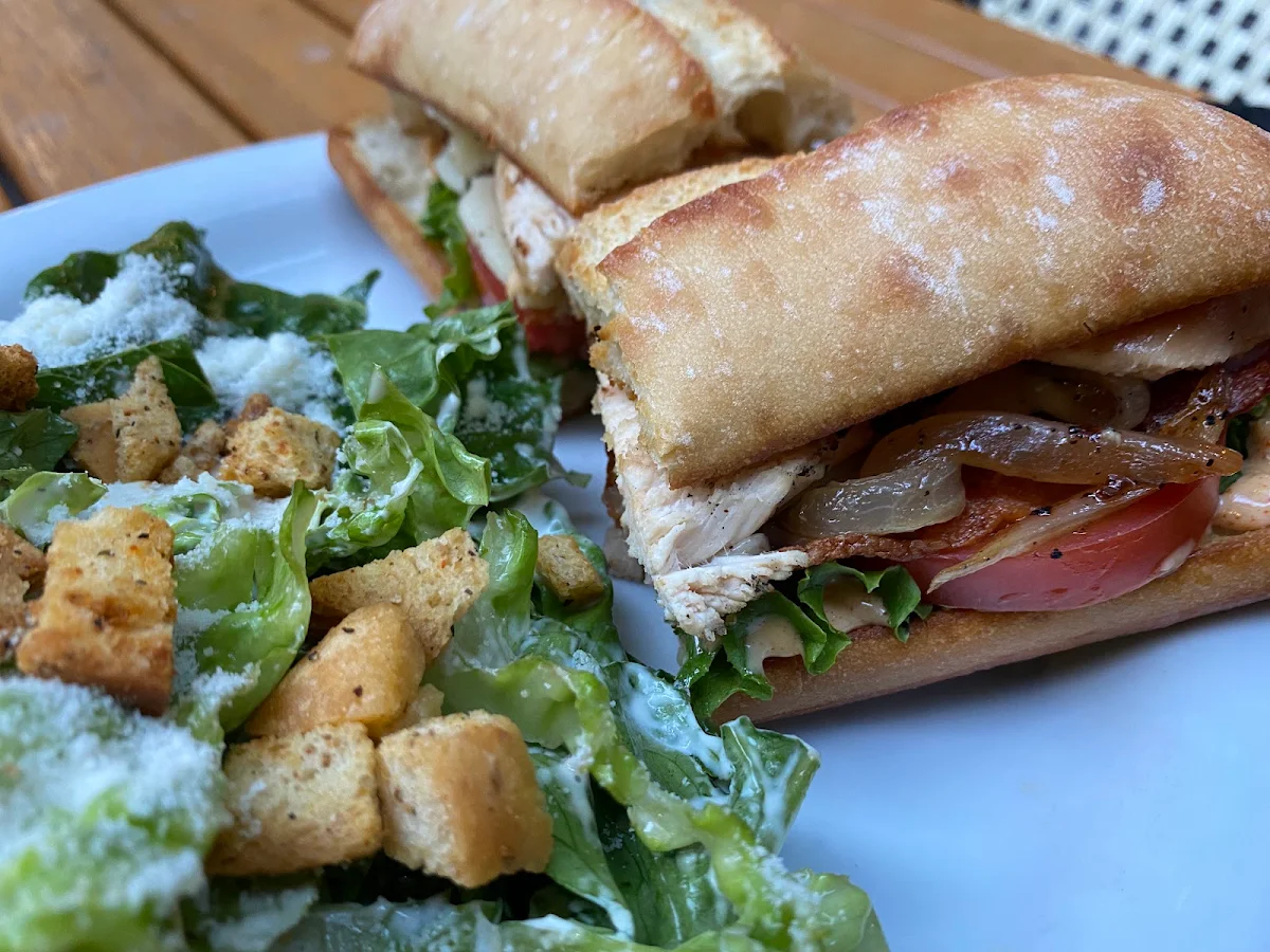 Grilled Chicken Sandwich and Side Caesar