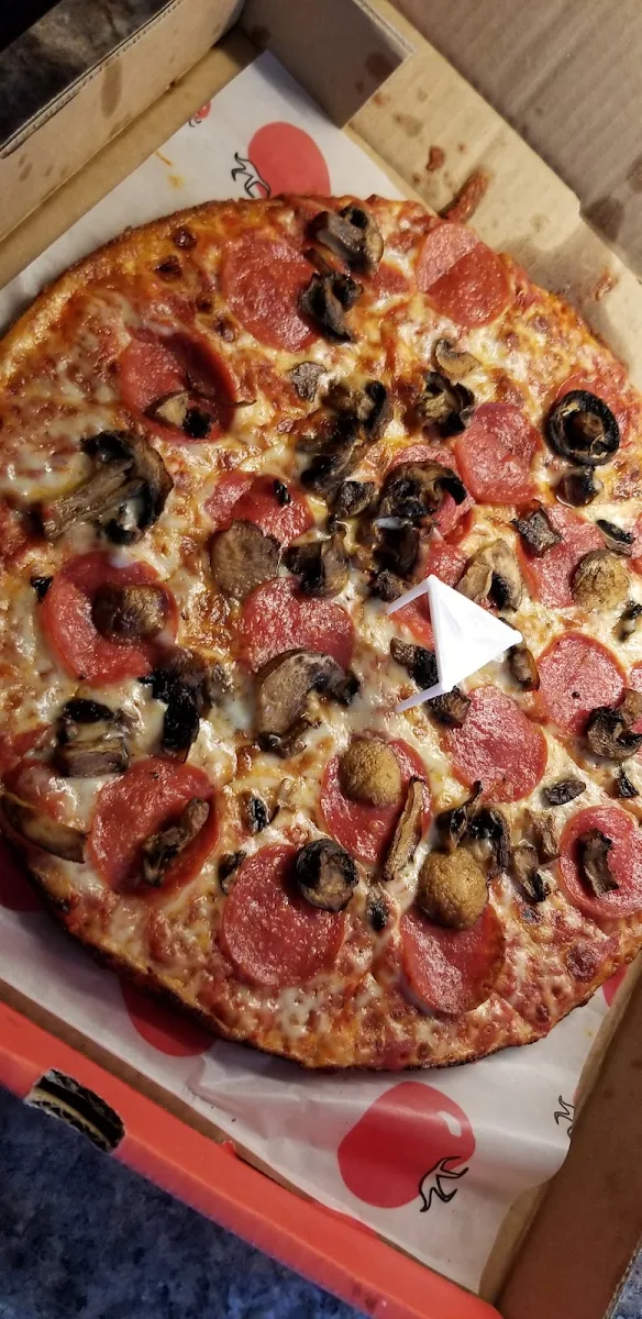 Pepperoni and Mushroom Thin Crust Pizza