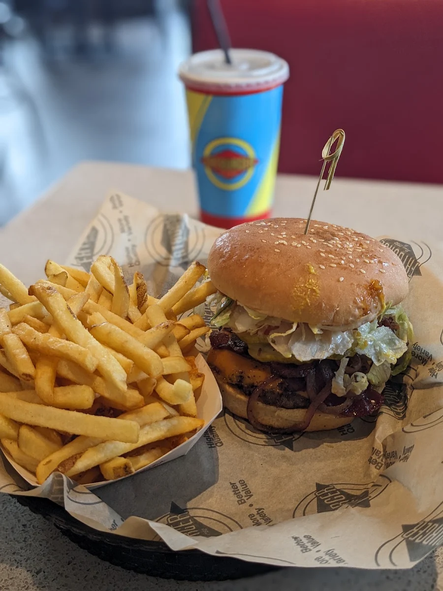 Bacon Cheddar Burger with Fries