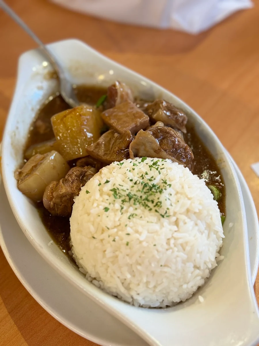 Yellow Curry Beef Brisket on Rice