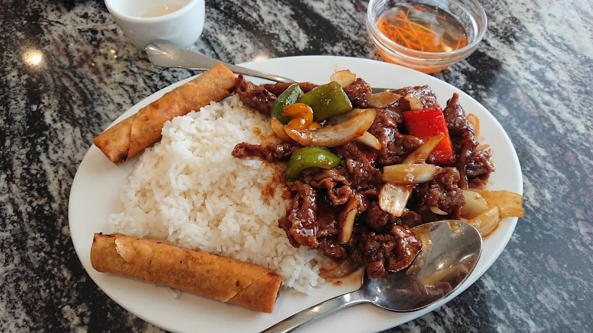 Combo 3 Rice Satay Beef and Spring Roll