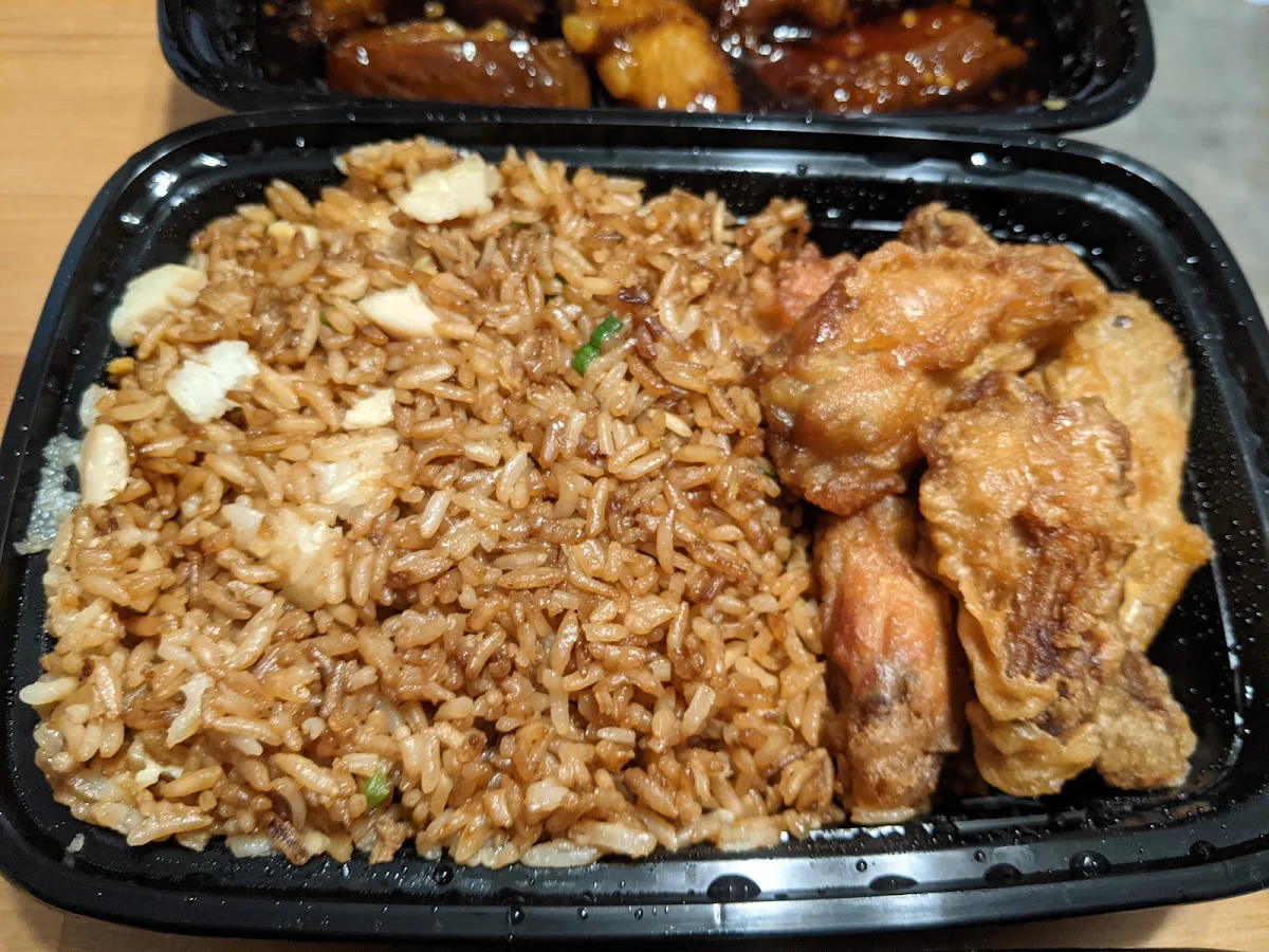 Chicken Fried Rice with Chicken Wings