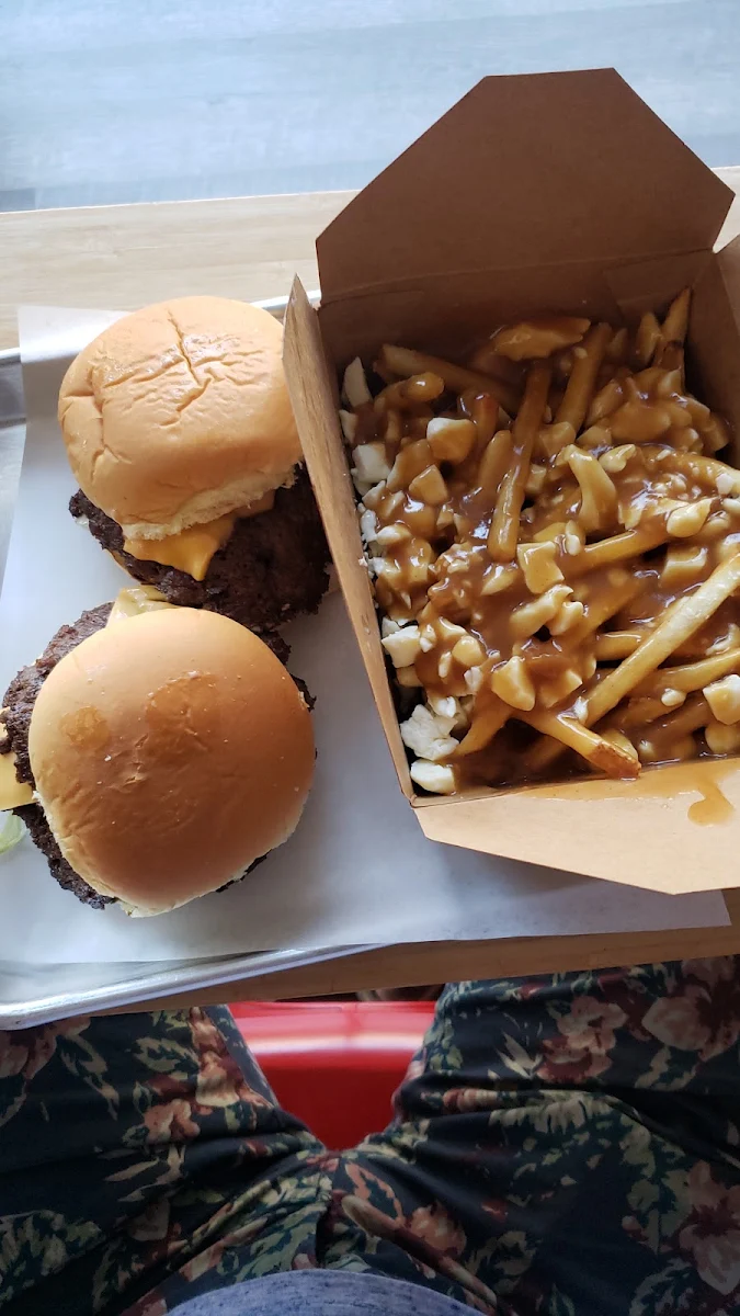 Double Cheeseburger and Poutine