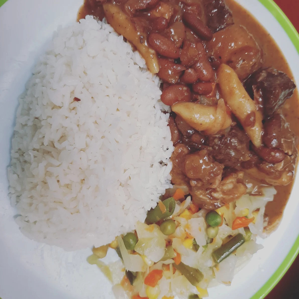 Stew Peas and White Rice