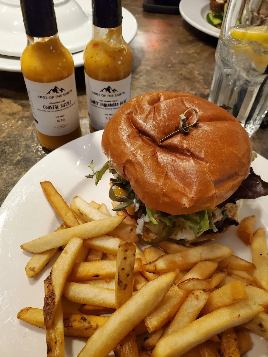 Hells Burger with Edge of the Earth Hot Sauce