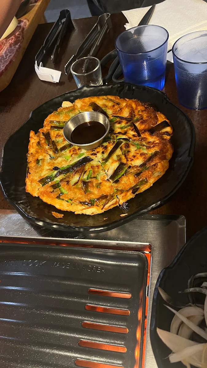 korean seafood pancake 해산물 팬